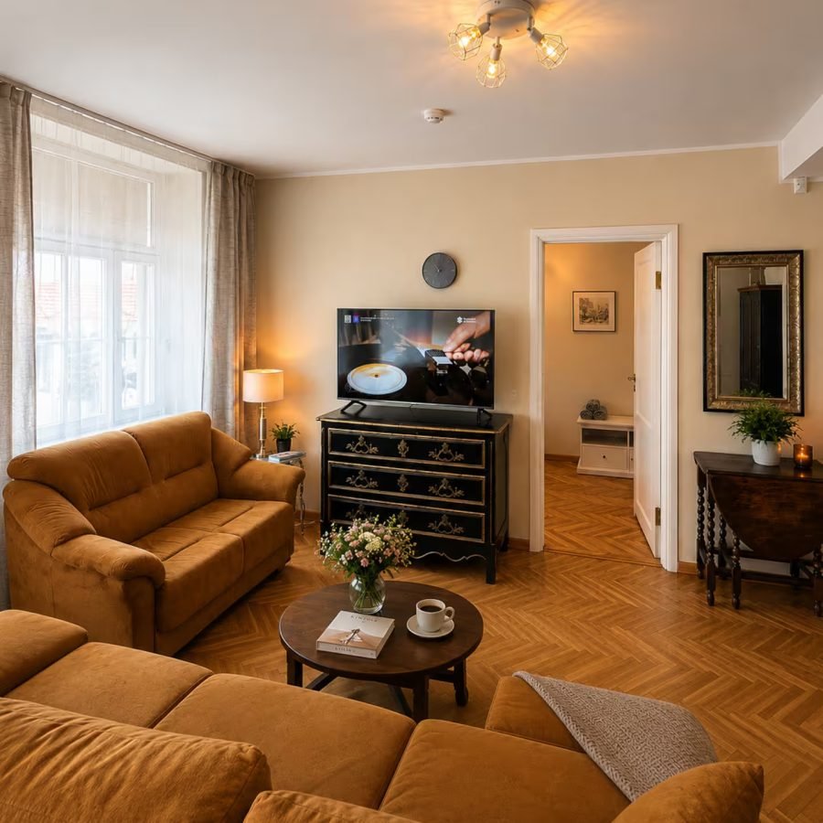Charming Old Town Apartment – Living room