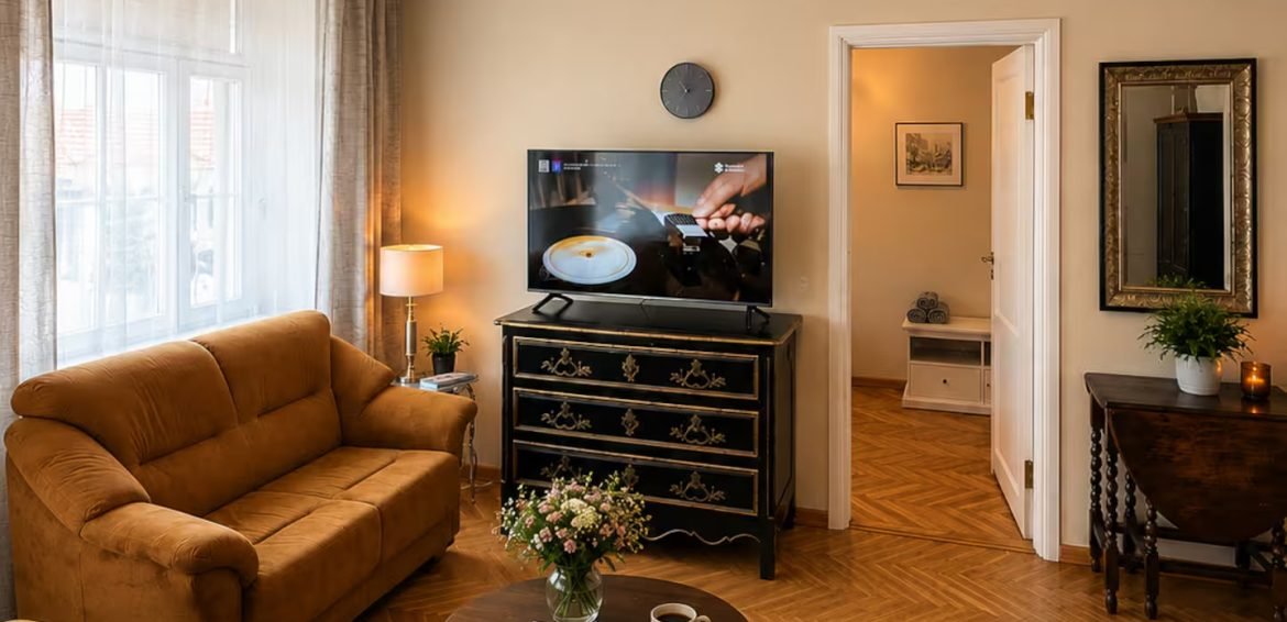 Charming Old Town Apartment – Living room